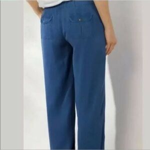 Soft Surroundings Tencel Soft Wide Leg Denim Blue women size S